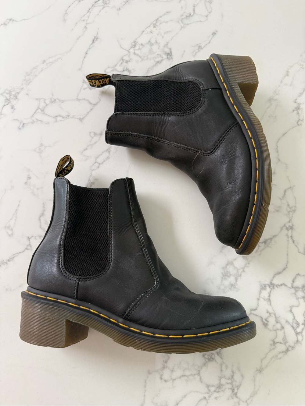 Dr. Martens Cadence Smooth Leather Heeled Chelsea Boots - Black - Size 10